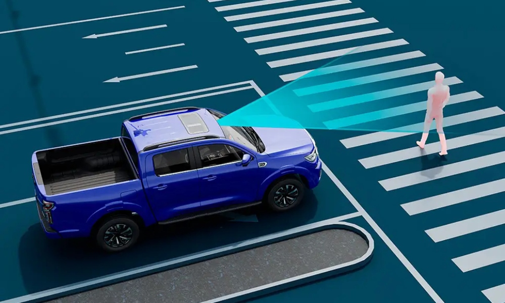 Vista de tecnología de seguridad en auto GWM Poer 2.4 AT