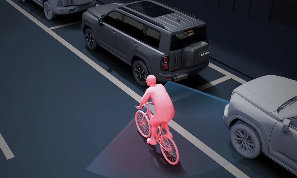 Vista de tecnología de seguridad en auto GWM H9